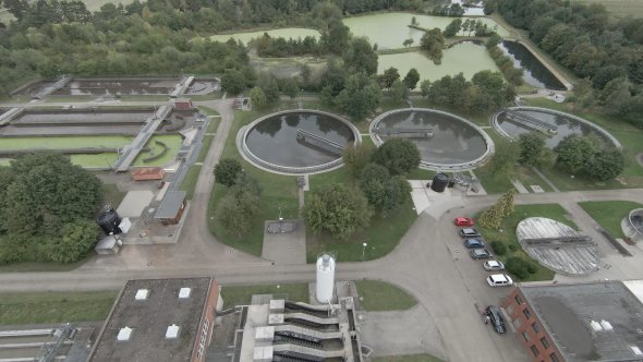 Klärwerk Innerstetal Ansicht auf das Klärwerk Innerstetal von Oben