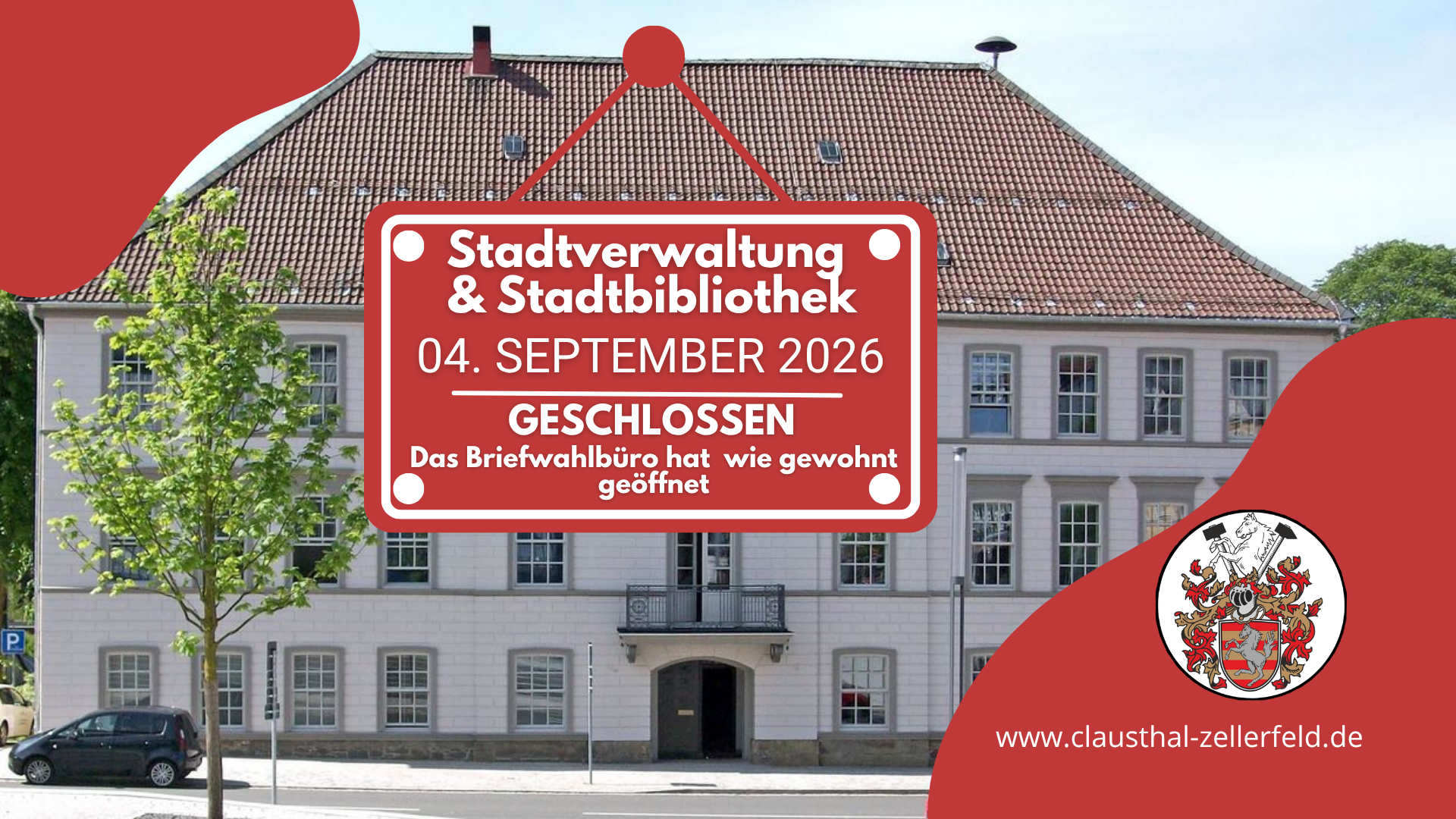 HO Brückentag, Stadtverwaltung geschlossen - 15.05.2026 HO Brückentag, Stadtverwaltung geschlossen - 15.05.2026
