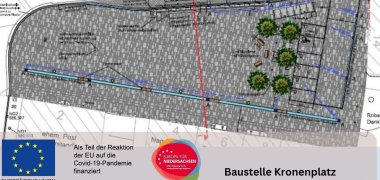 visualisierter Bauplan Kronenplatz